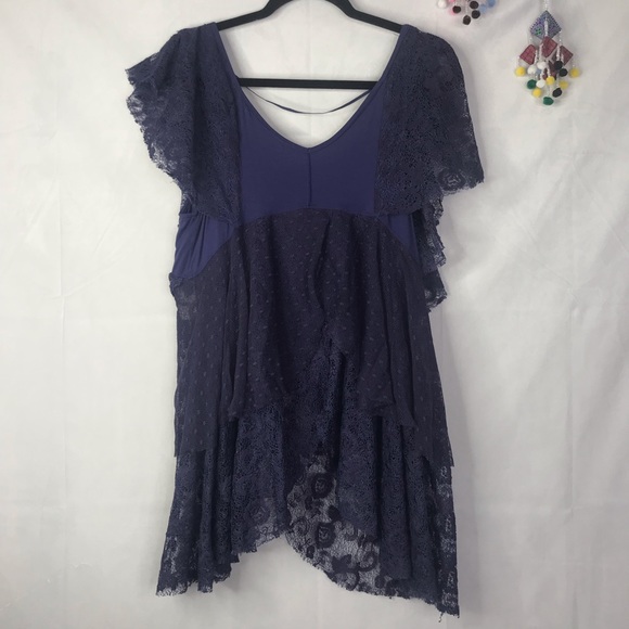 FP Heatherton sheer lace mesh fairy sleeve blouse - Picture 2 of 11